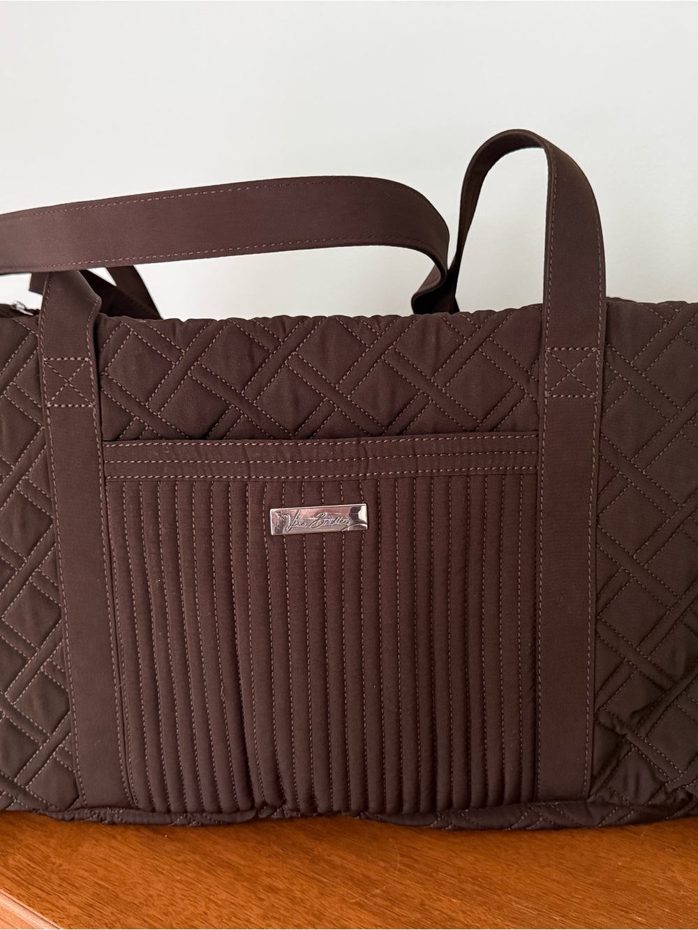 Vera Bradley Chocolate Brown Quilted “Get Carried Away” Duffle